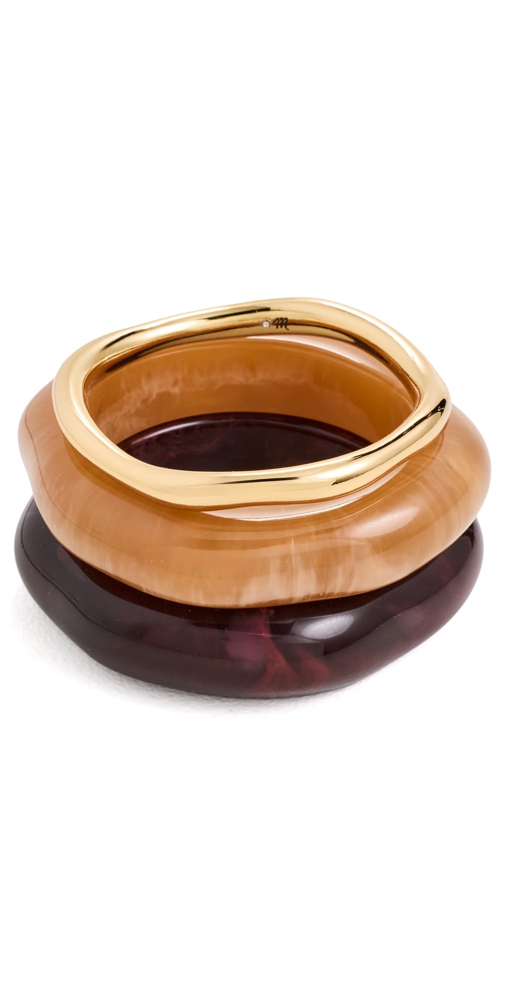 Madewell Sculptural Resin Bangle Bracelet Set Dusty Claret · One Size