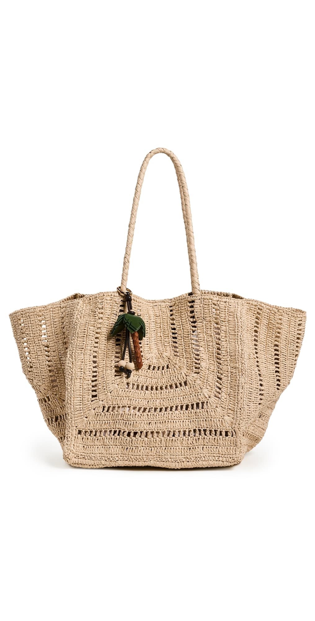 Madewell x Shopbop Large Eyelet Raffia Tote w/ Bag Charm Natural · One Size