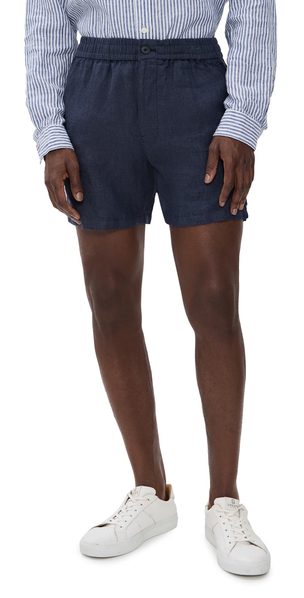 Madewell x Shopbop Everywear Linen Shorts 5 Dark Indigo