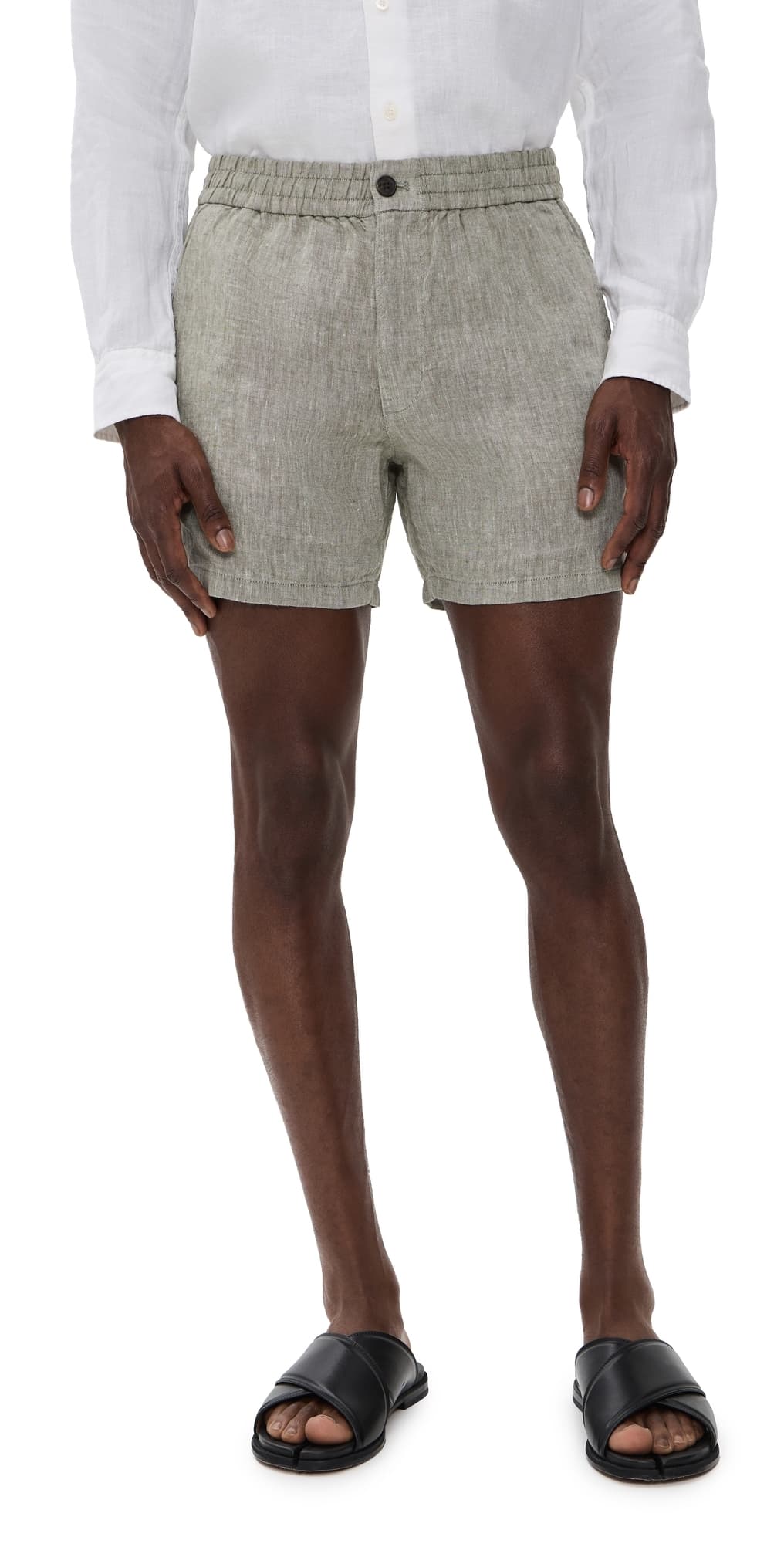 Madewell x Shopbop Everywear Linen Shorts 5 Light Sage