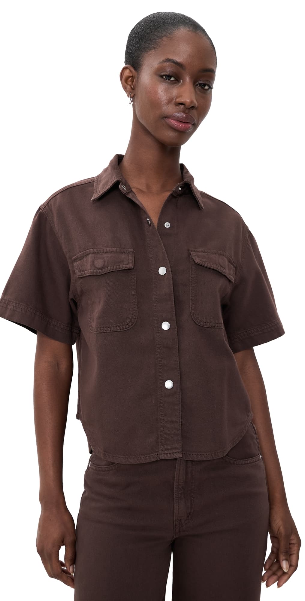 Madewell Airy Denim Utility-Pocket Shirt Cocoa