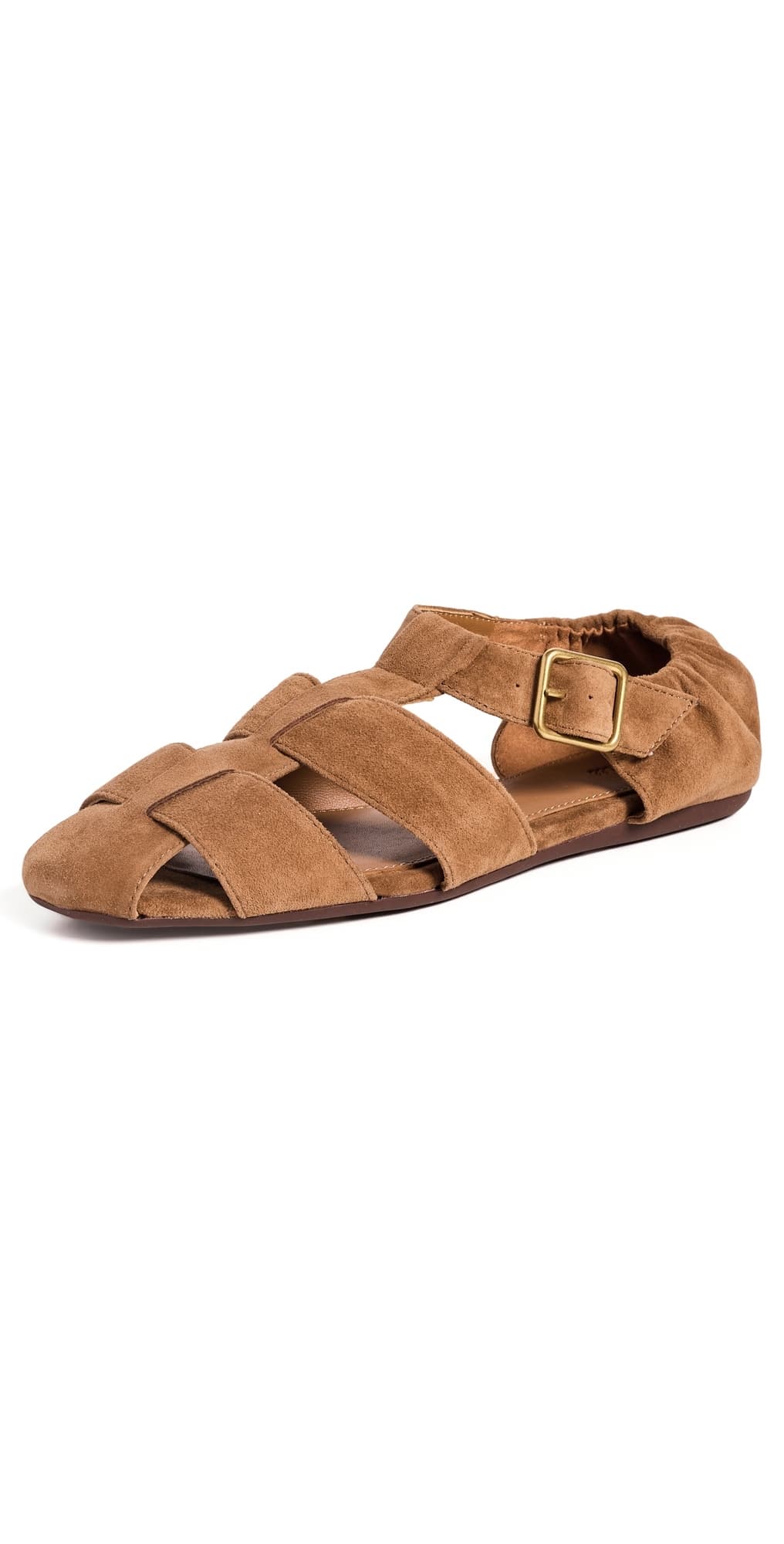 Madewell Greta Fisherman Flats Aged Cognac