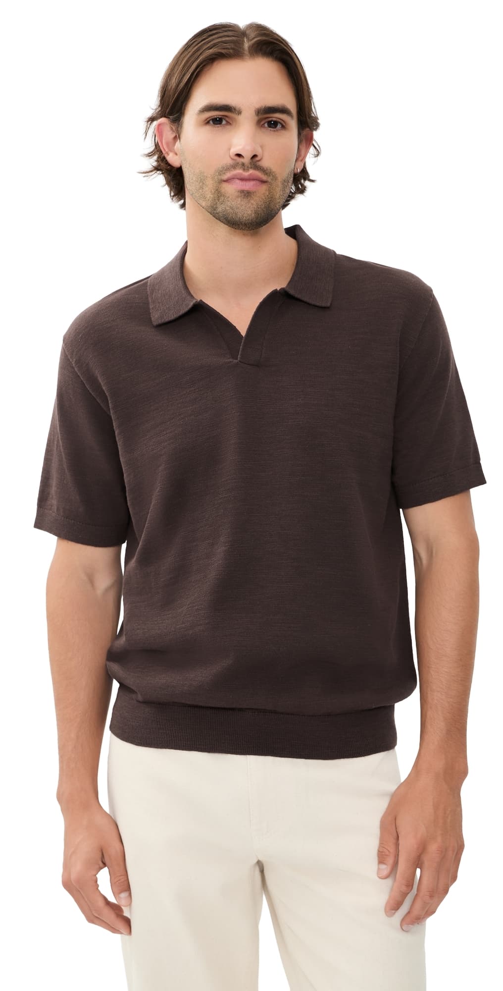 Madewell Cotton Slub Short Sleeve Polo Coffee Bean