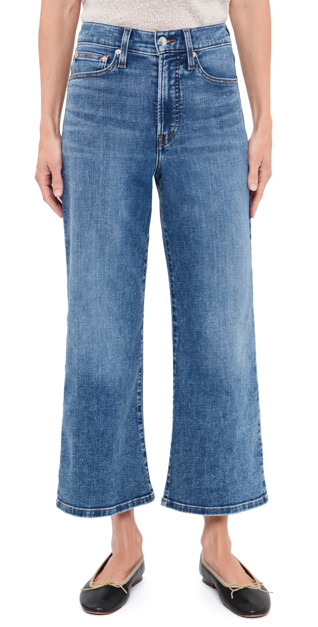 Madewell The Petite Wide Leg Crop Jeans Oneida Wash