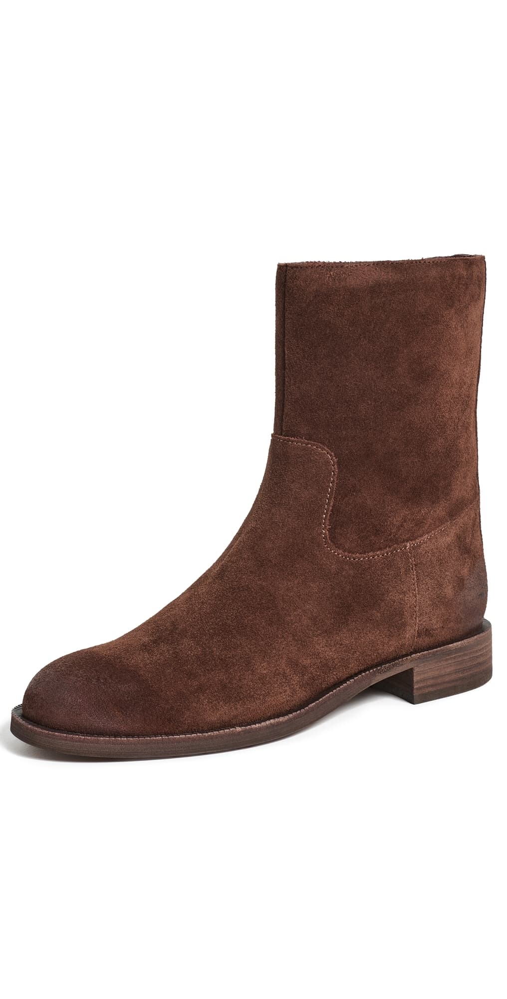 Madewell Marty Suede Booties Rich Brown