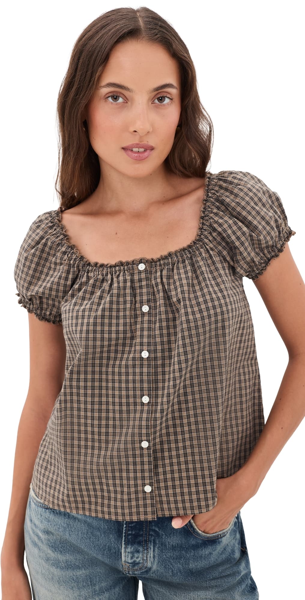 Madewell The Chateau Top Danny Check Fall Timber