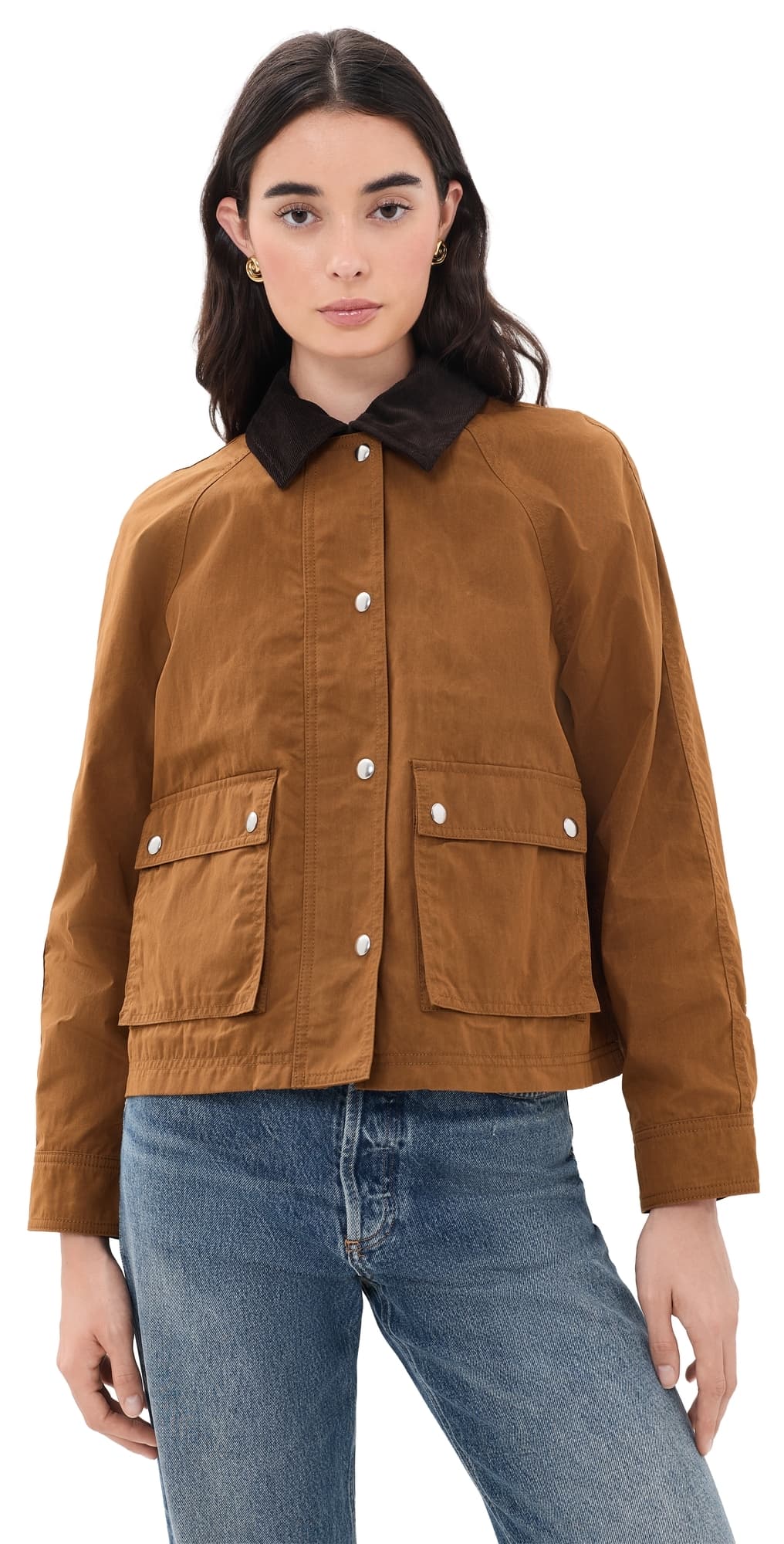 Madewell Waxed Zip-Front Jacket Sepia
