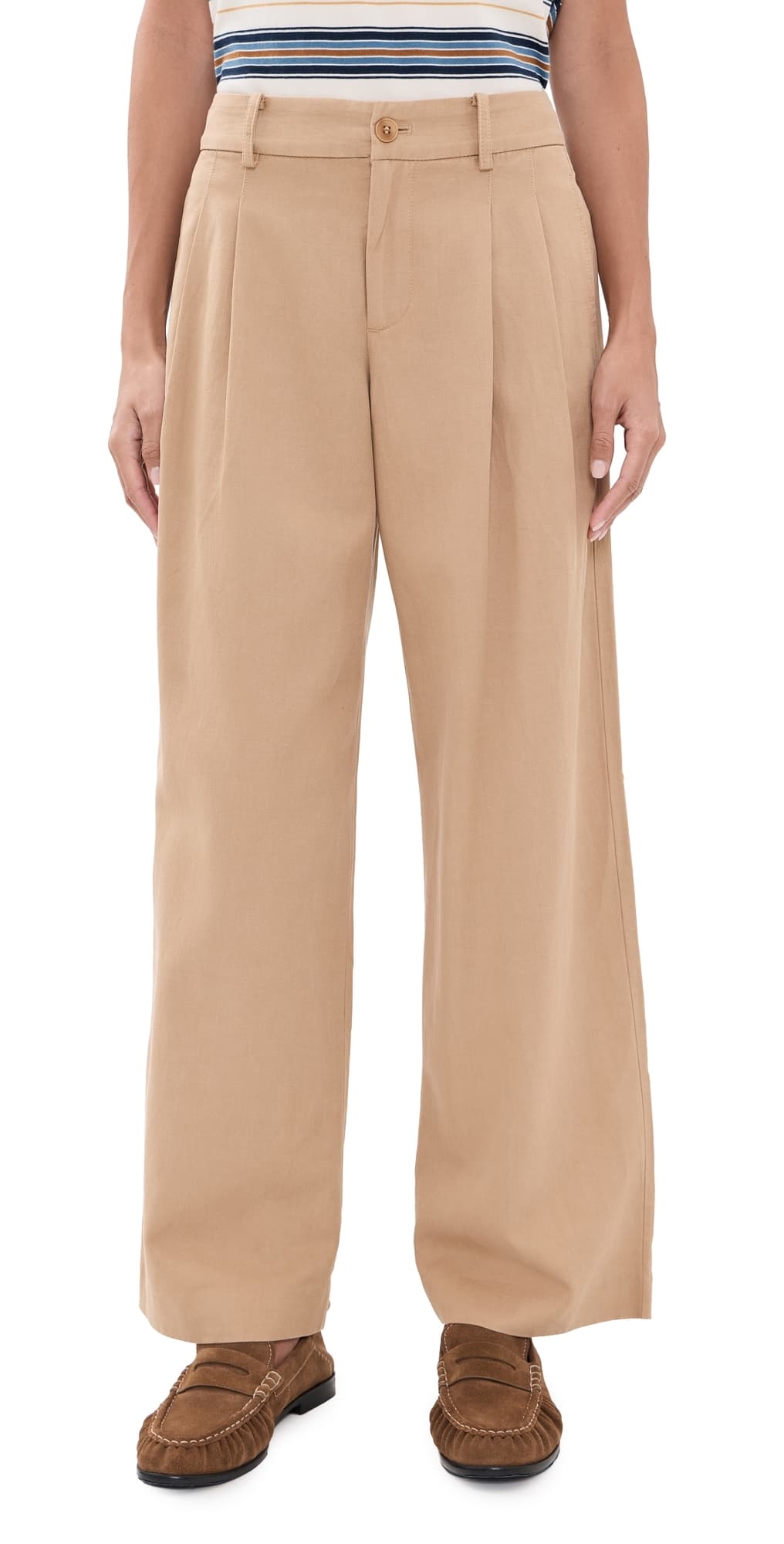 Madewell The Everyday Trousers In Drapey Twill Desert Camel