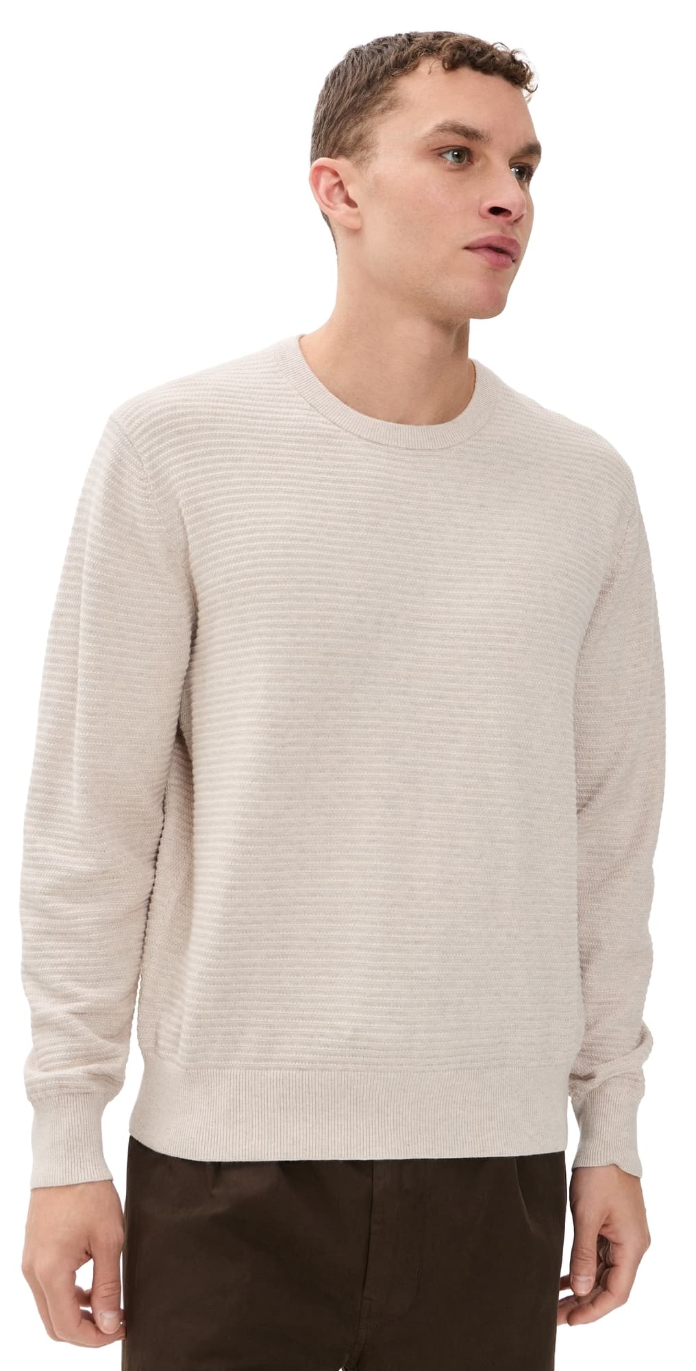 Madewell Core Cotton Long Sleeve Crew Heather Stone