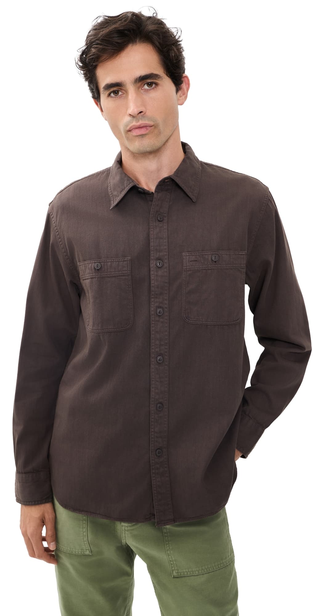 Madewell Long Sleeve Workshirt Dark Cocoa