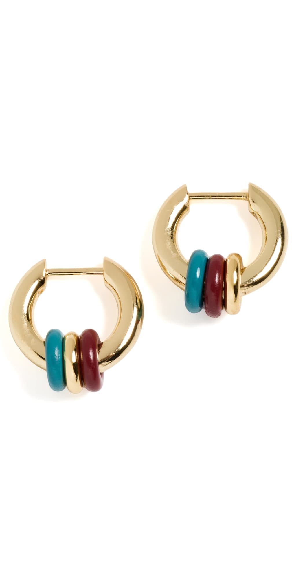 Madewell Enamel Small Multi Ring Hoop Earrings Pomegranate Seed · One Size