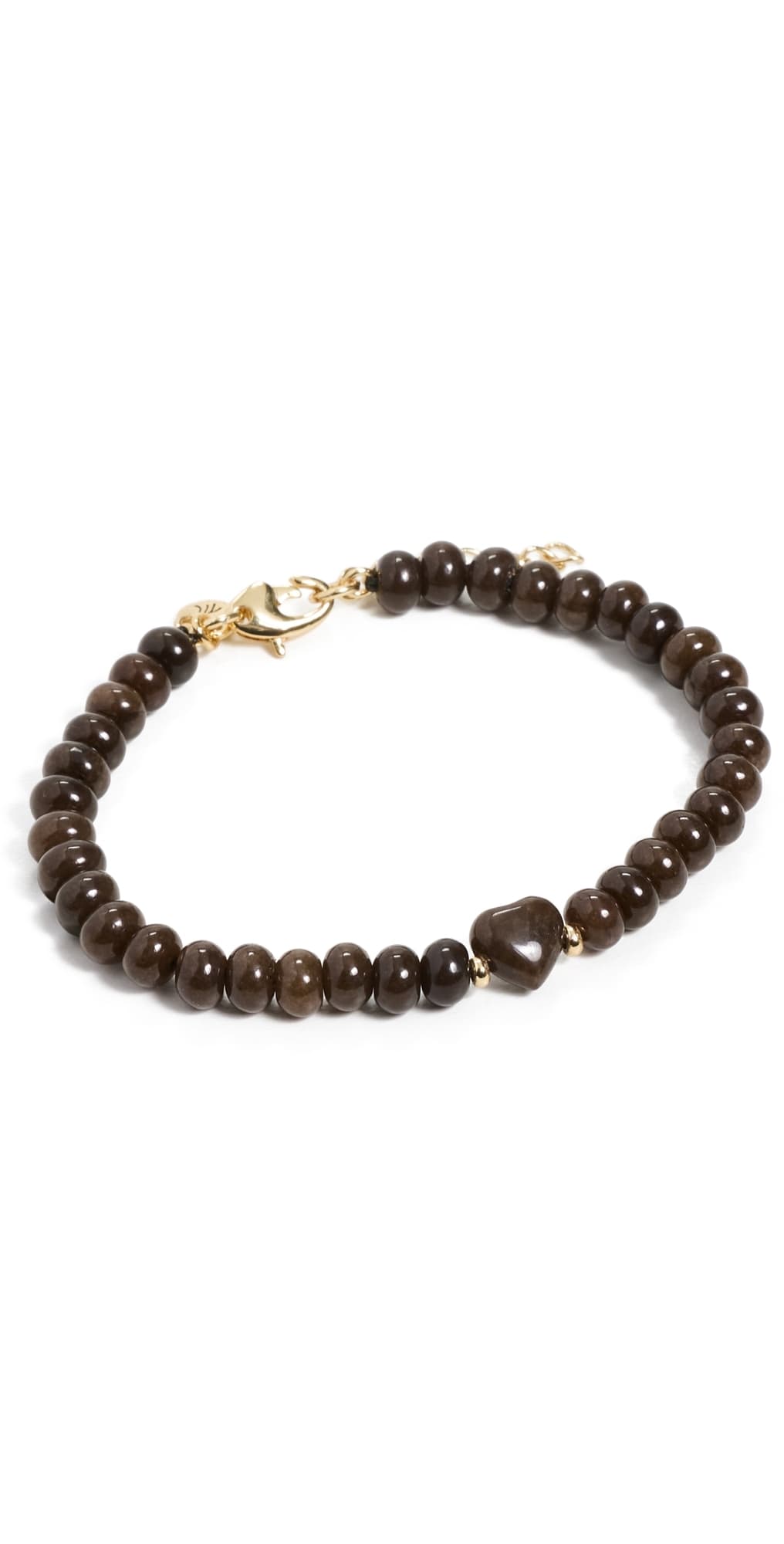 Madewell Puffy Beaded Heart Bracelet Dark Chicory