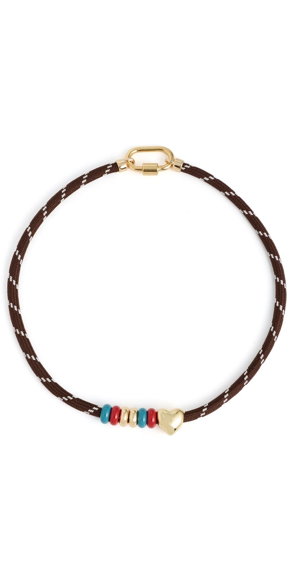 Madewell Heart Carabiner Hiker Cord Necklace Smoked Claret