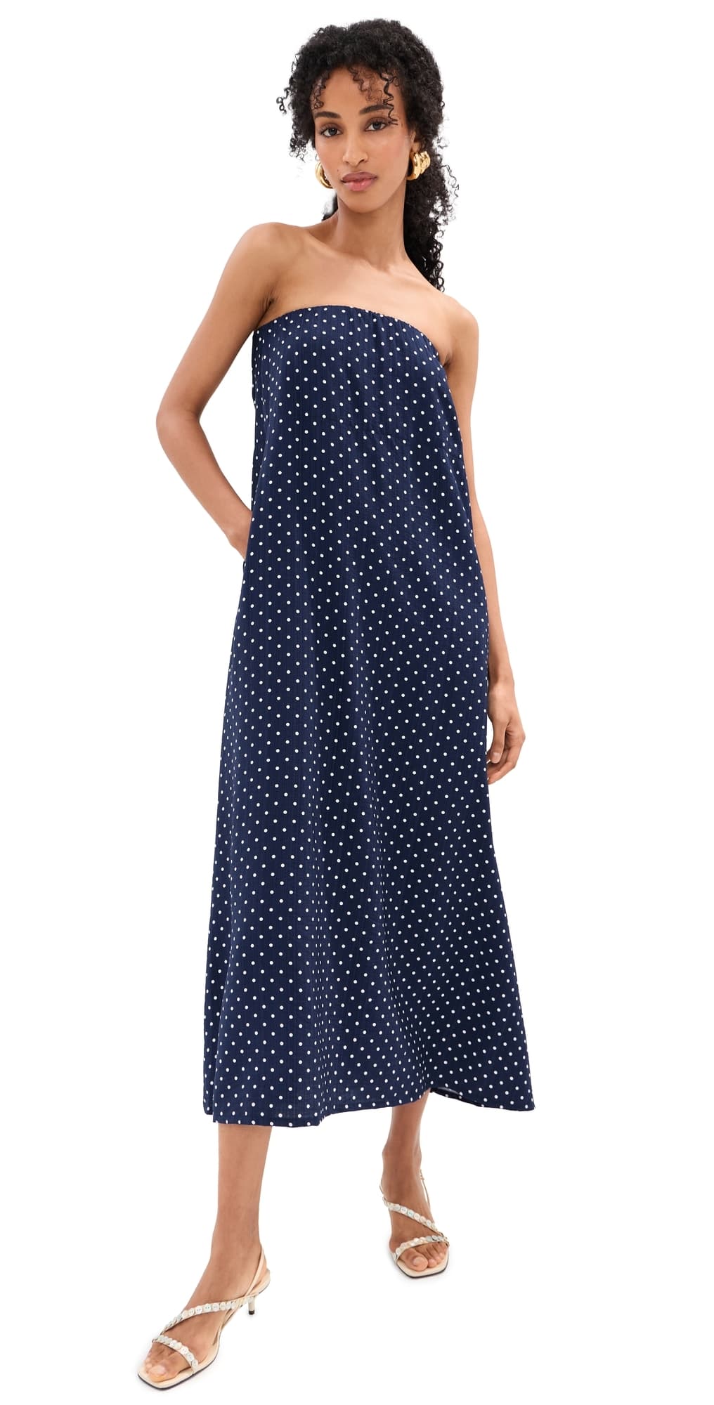 Madelynne Magnolia Maxi Dress Navy Polka Dot