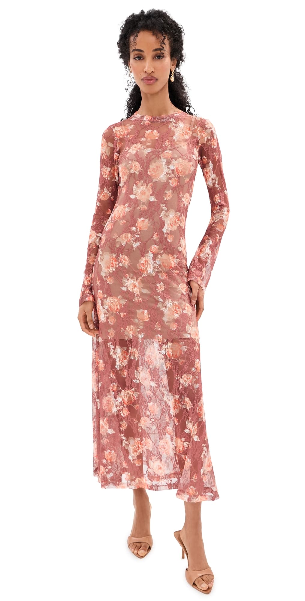 Madelynne Garden Dress Rust Rose