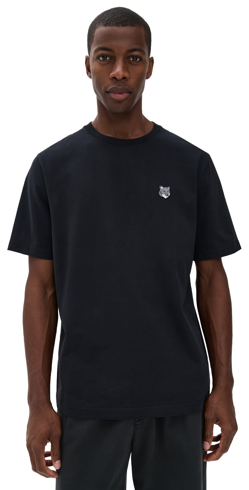 Maison Kitsuné Grey Fox Head Patch Comfort Tee Black