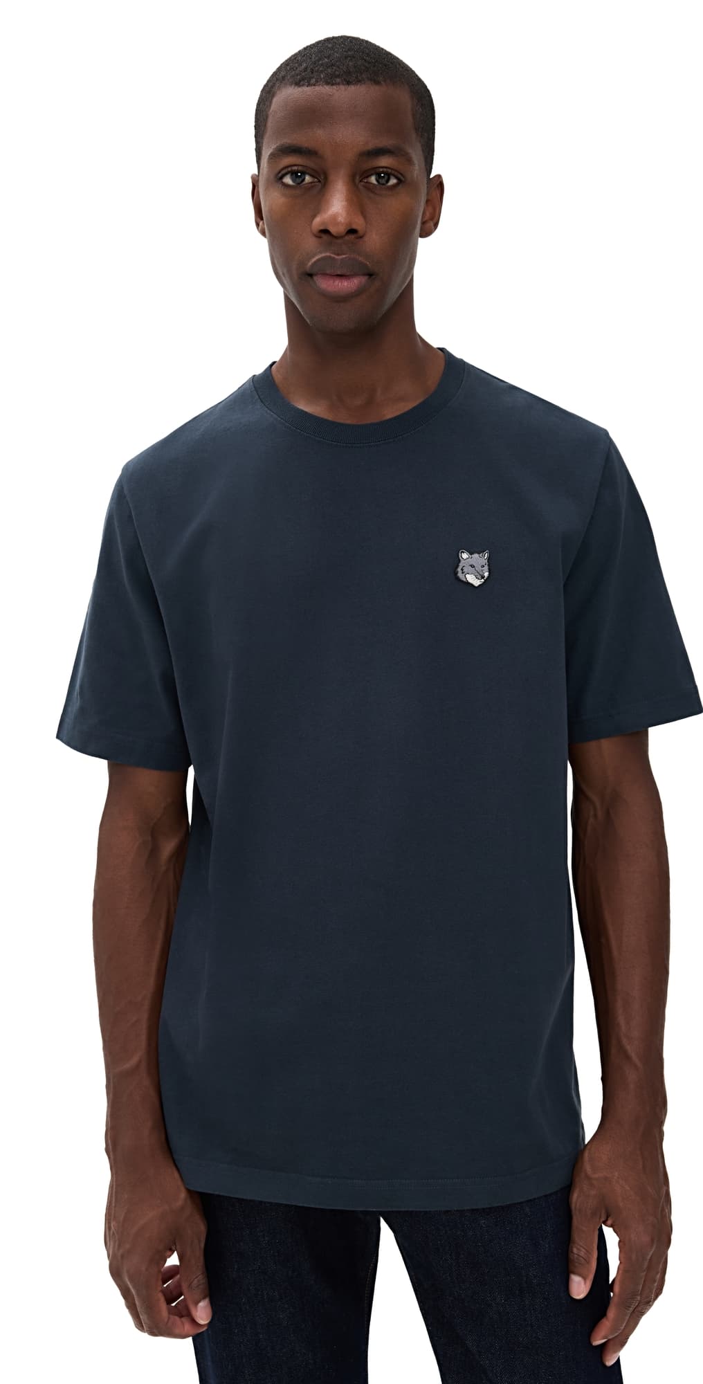 Maison Kitsuné Grey Fox Head Patch Comfort Tee Classic Navy