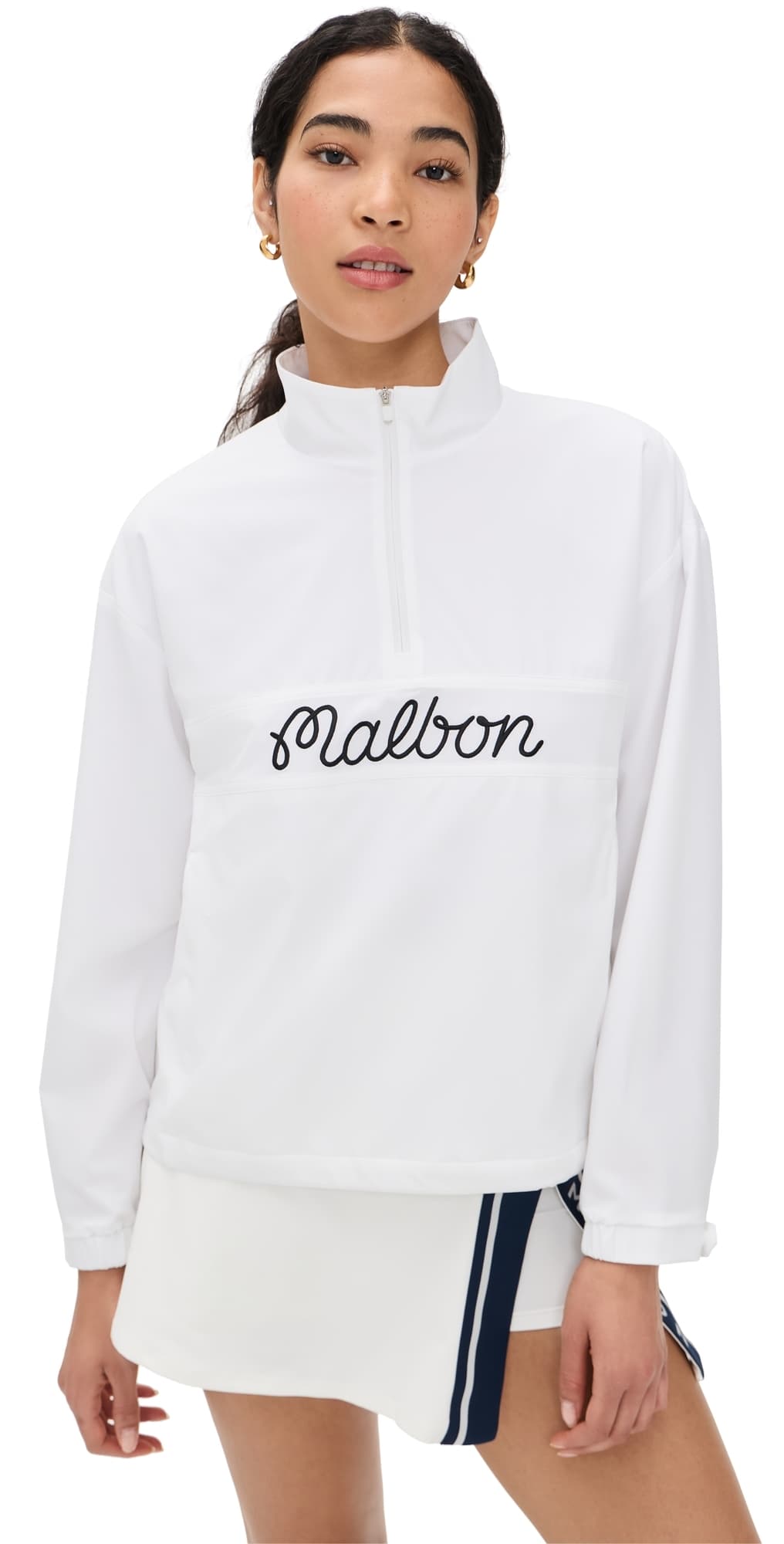 Malbon Cross Court Windbreaker White