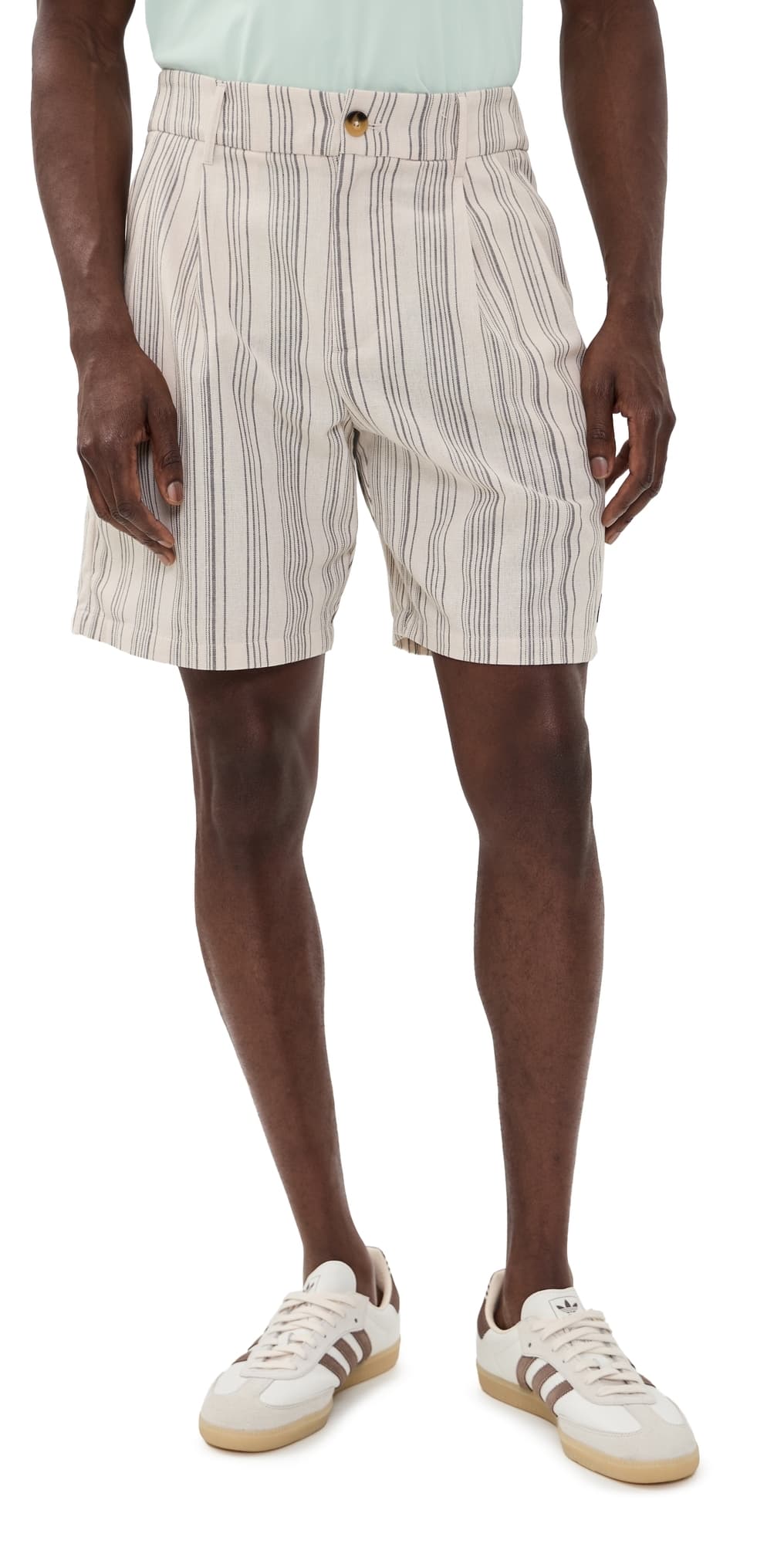 Malbon Arena Shorts 8 Cream Stripe