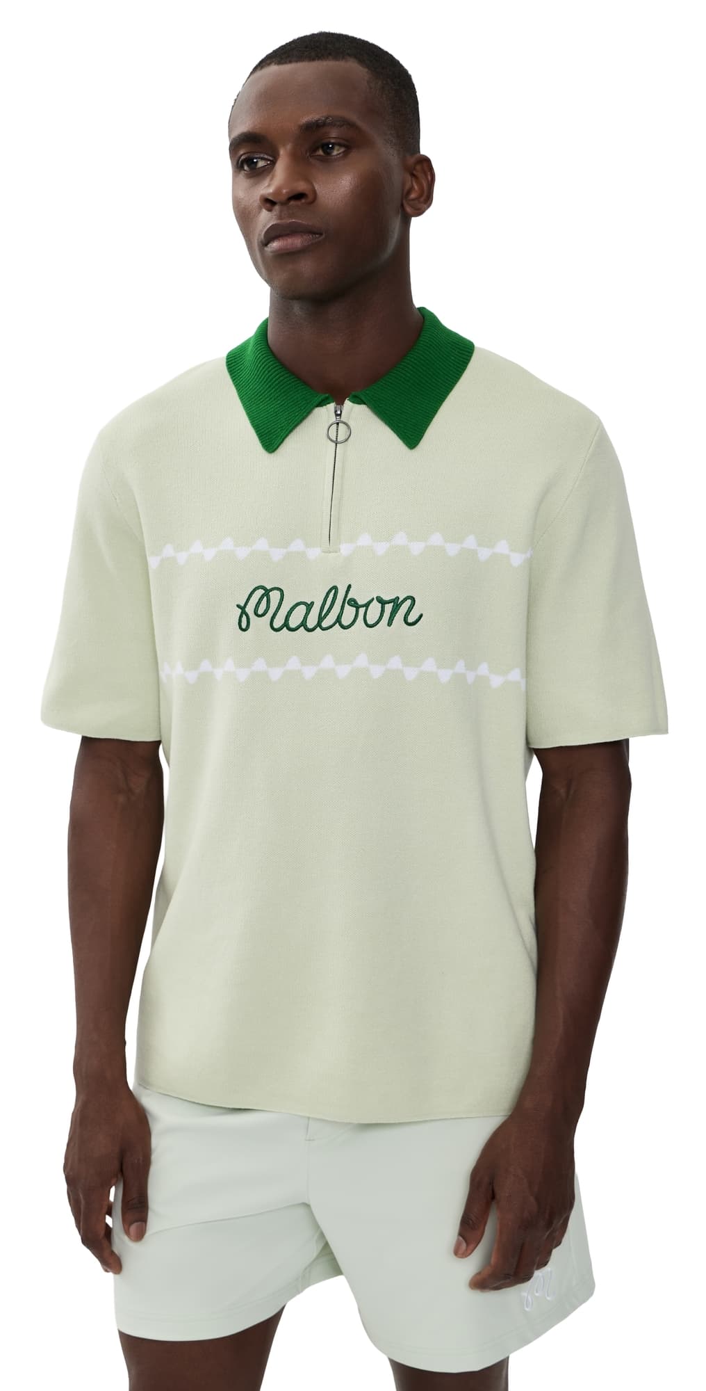 Malbon Benny Sweater Polo Green Tint