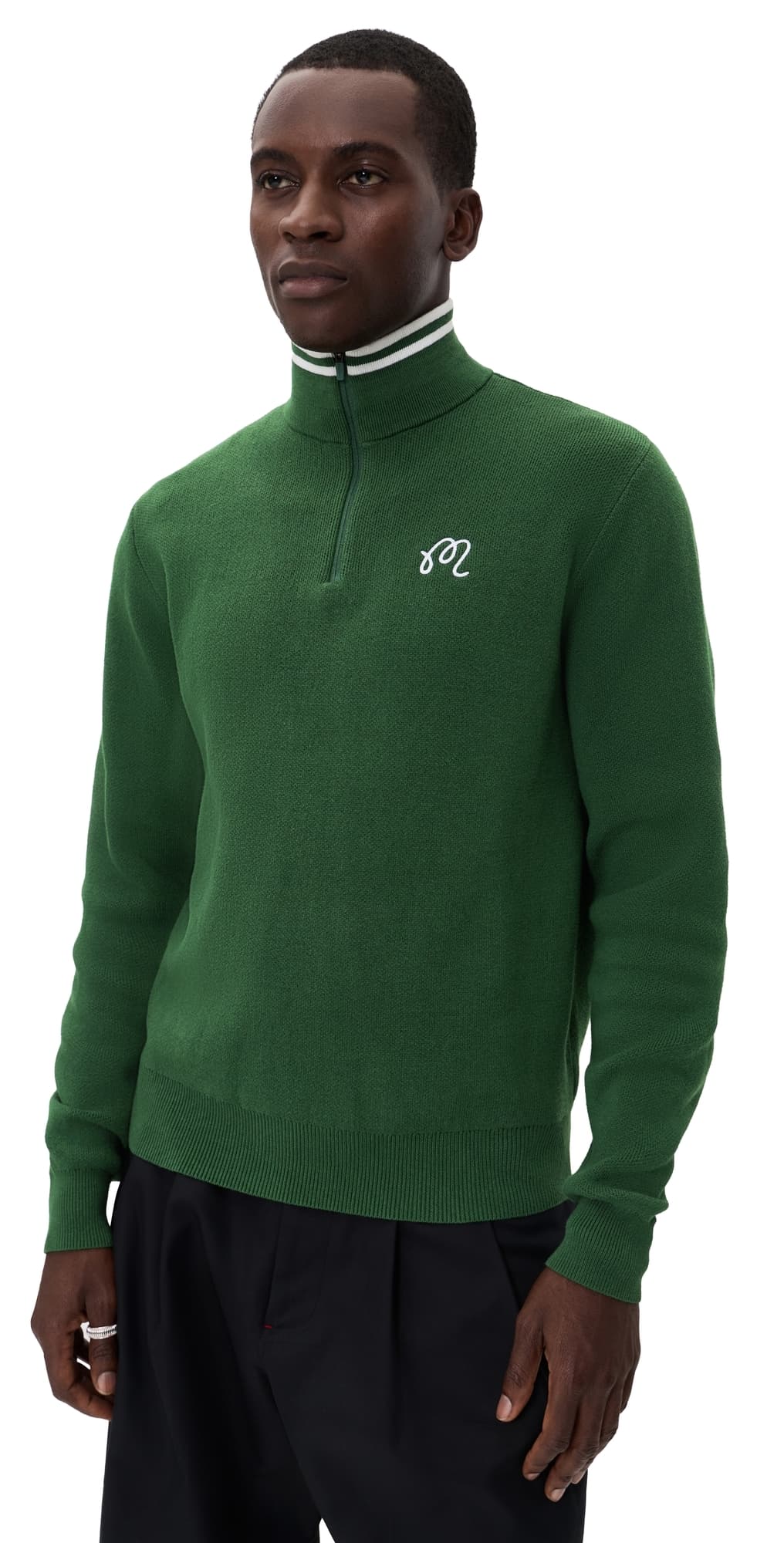 Malbon Sorrel Zip Sweater Forest