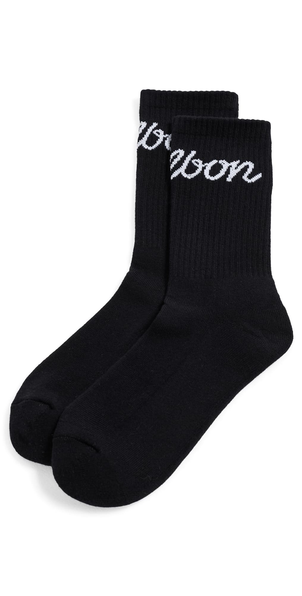 Malbon Bon Script Crew Socks Black · One Size