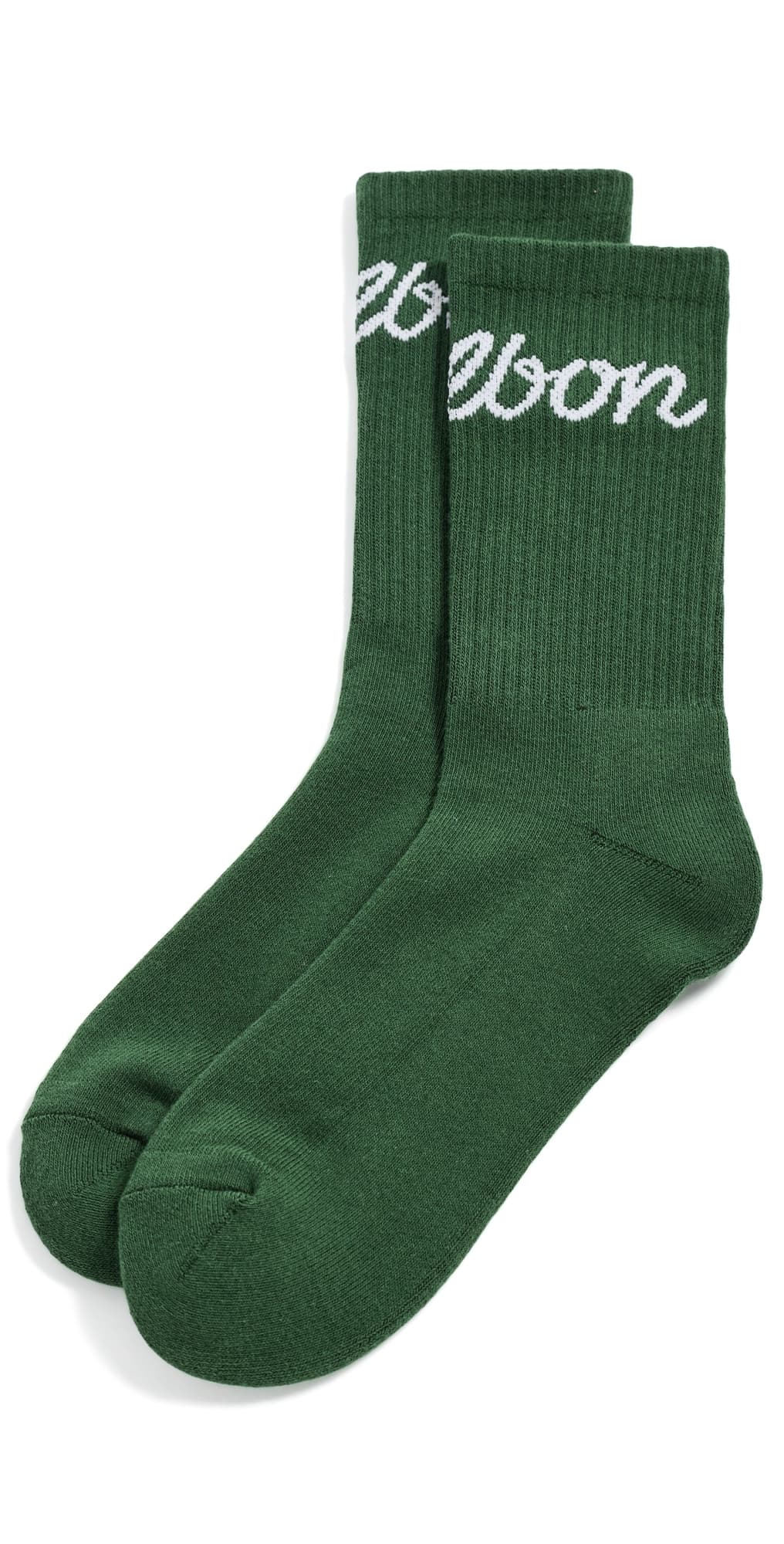 Malbon Bon Script Crew Socks Forest