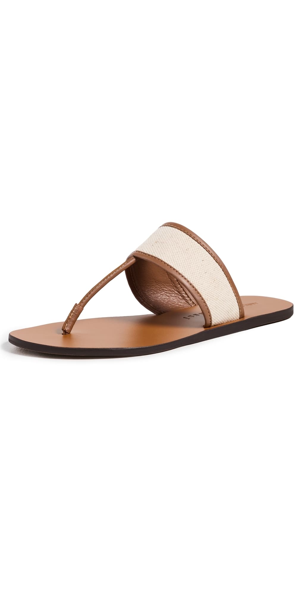 Manebi Canvas Leather Sandals Tan/Natural