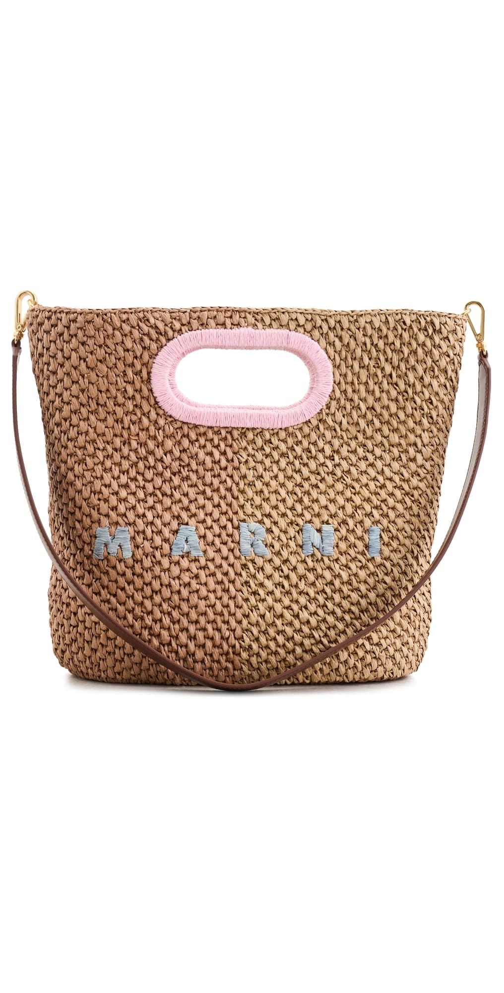 Marni Raffia Clutch Rose/Pompeii/Coffee/Shadow