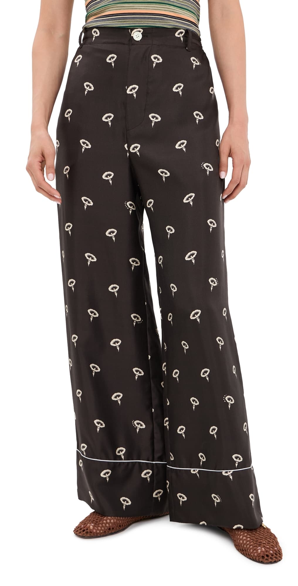 Marni Silk Satin Trousers Teak