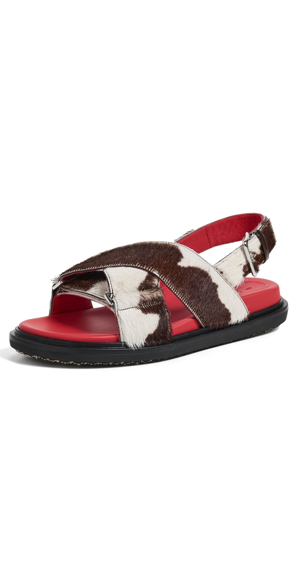 Marni Fussbett Crisscross Sandals Lily White/Brown