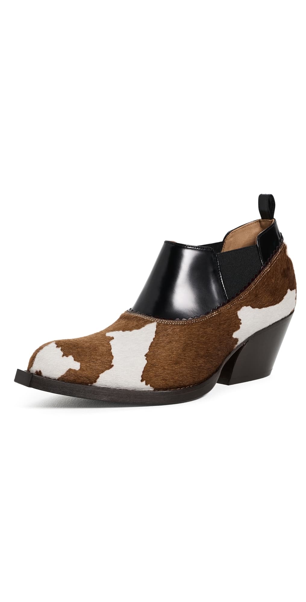 Marni Cow Print Boots Lily White/Brown/Black