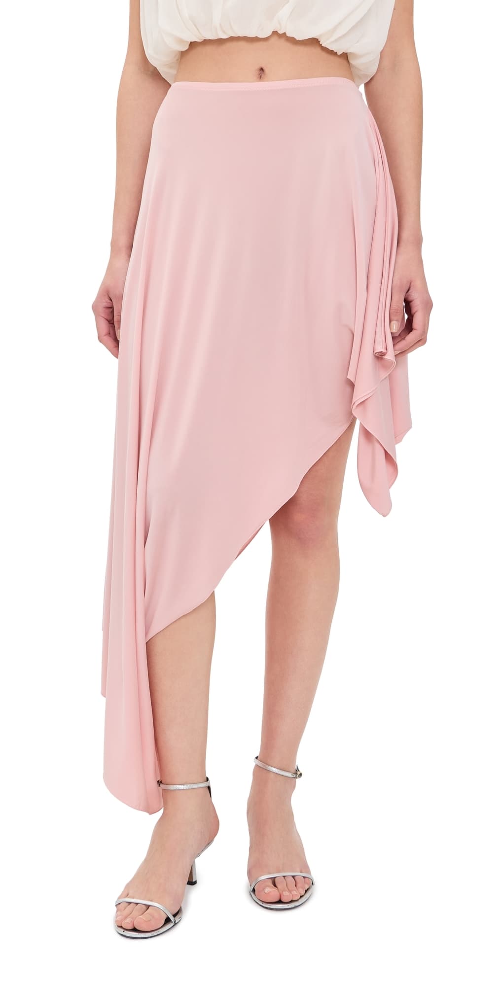 Maison Margiela Asymmetrical Blush Midi Skirt Blush