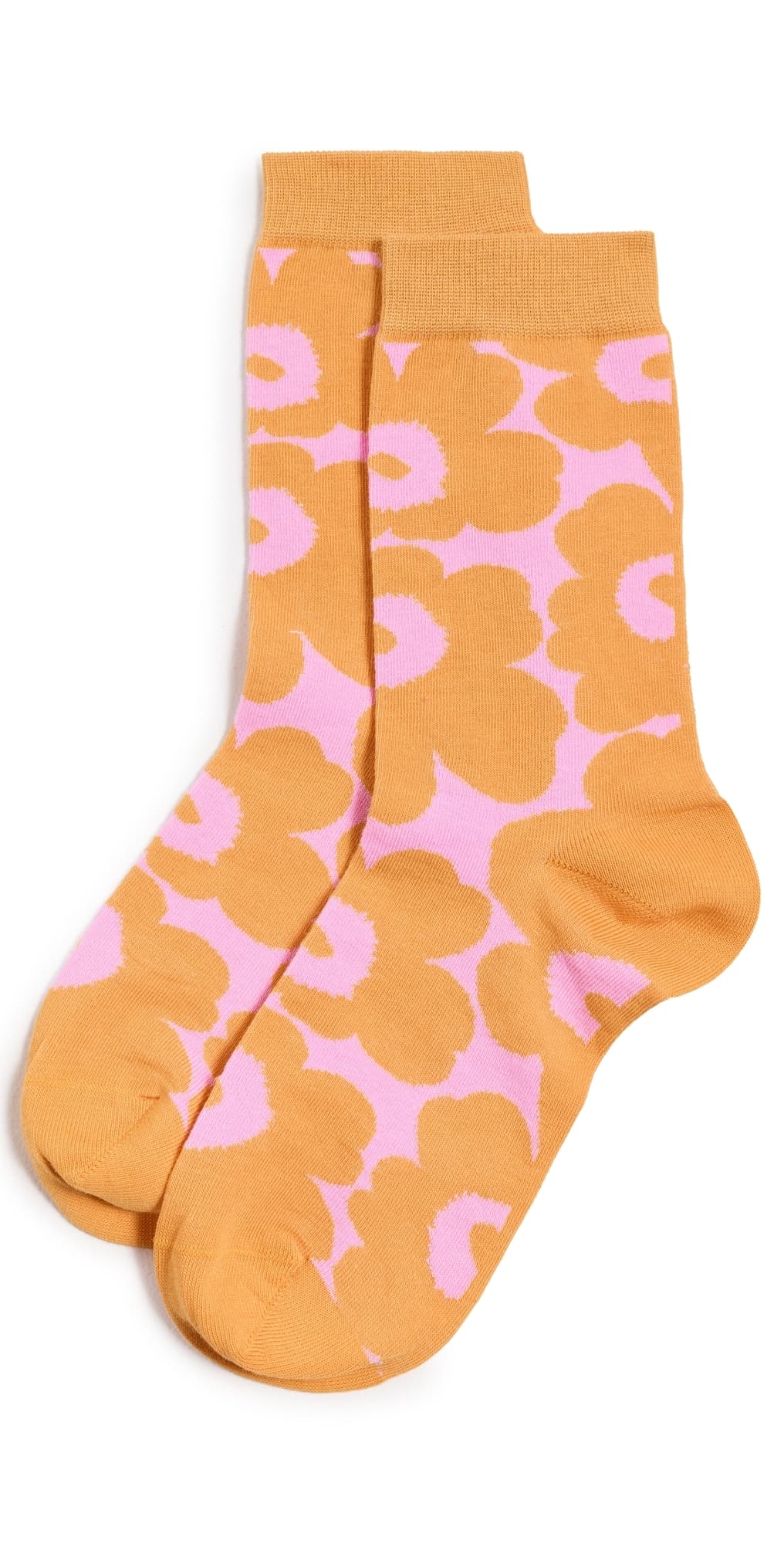 Marimekko Linjaus Unikko Socks Orange, Pink