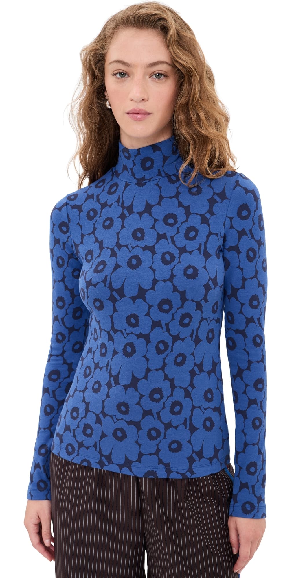 Marimekko Jkl Unikko Turtleneck Tee Blue/Dark Blue