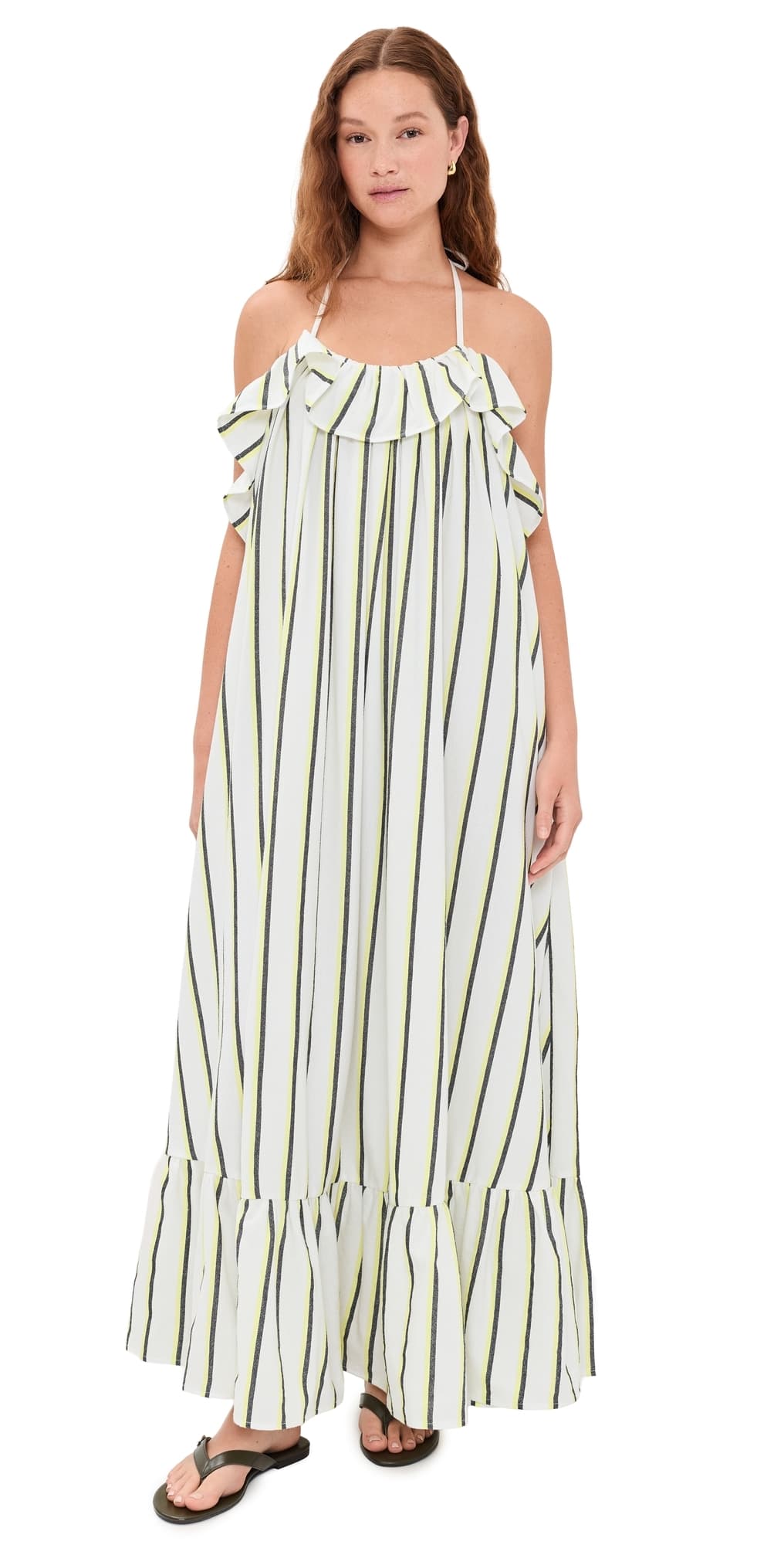 MARRAKSHI LIFE The Ruffled Midi Dress Stripe 20