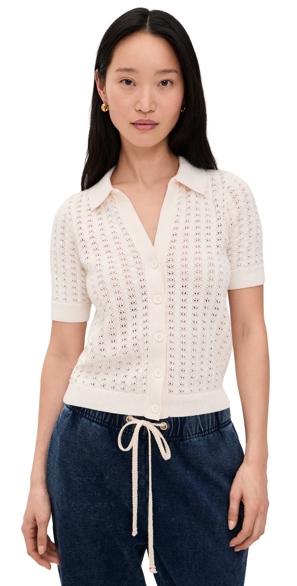 Marine Layer Piper Knit Resort Shirt Cream