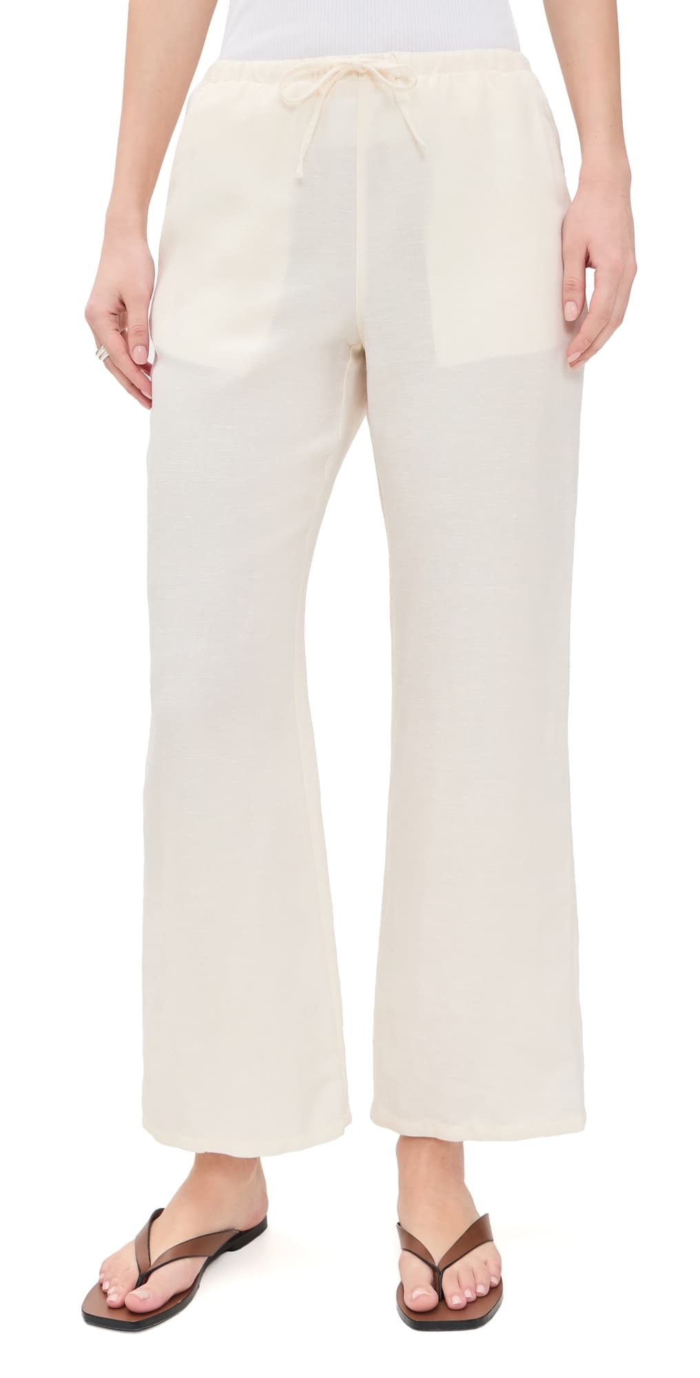 Marine Layer Linen Drawstring Pants Antique White