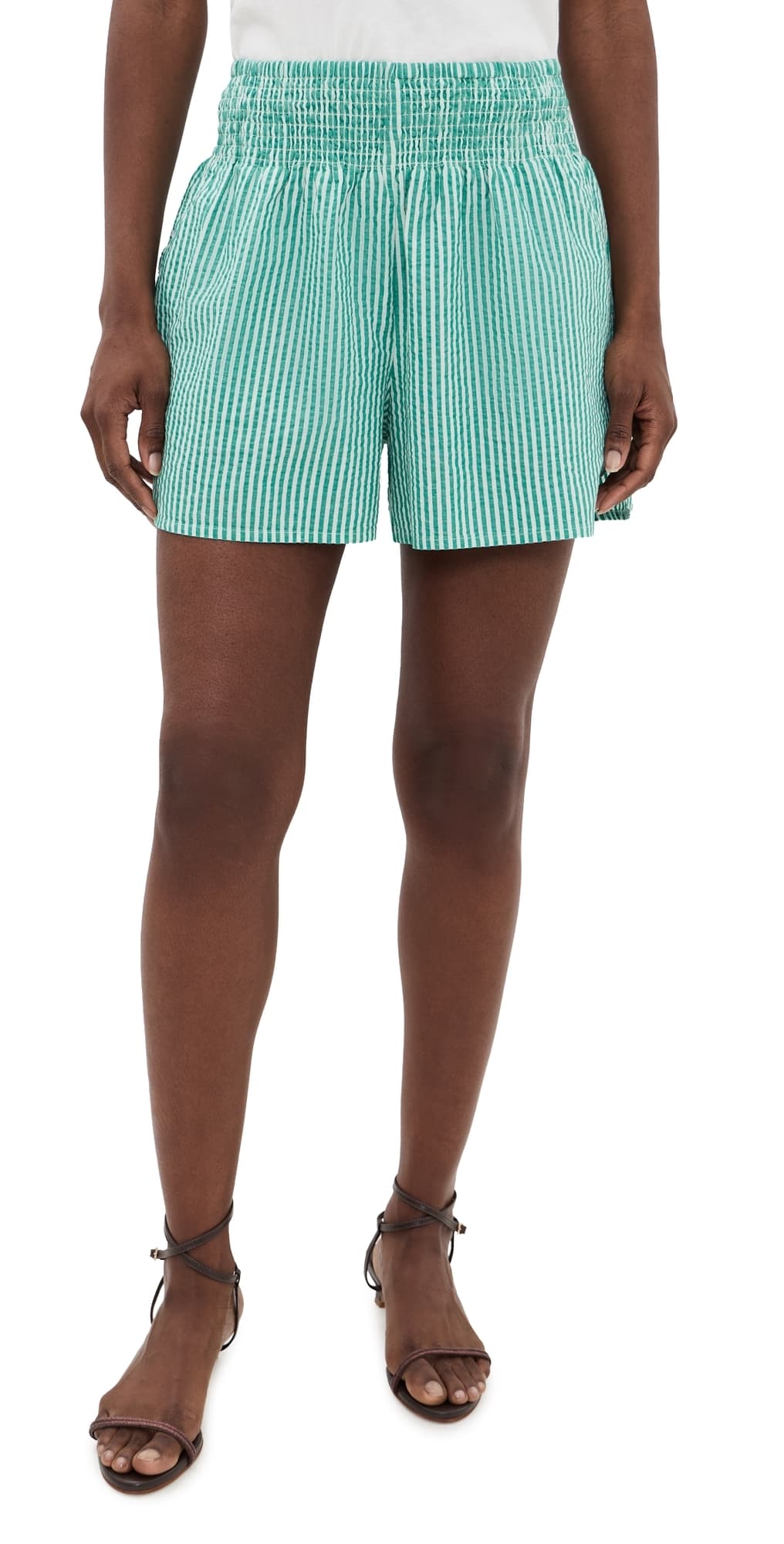 Marine Layer Cali Seersucker Shorts Slushy Stripe