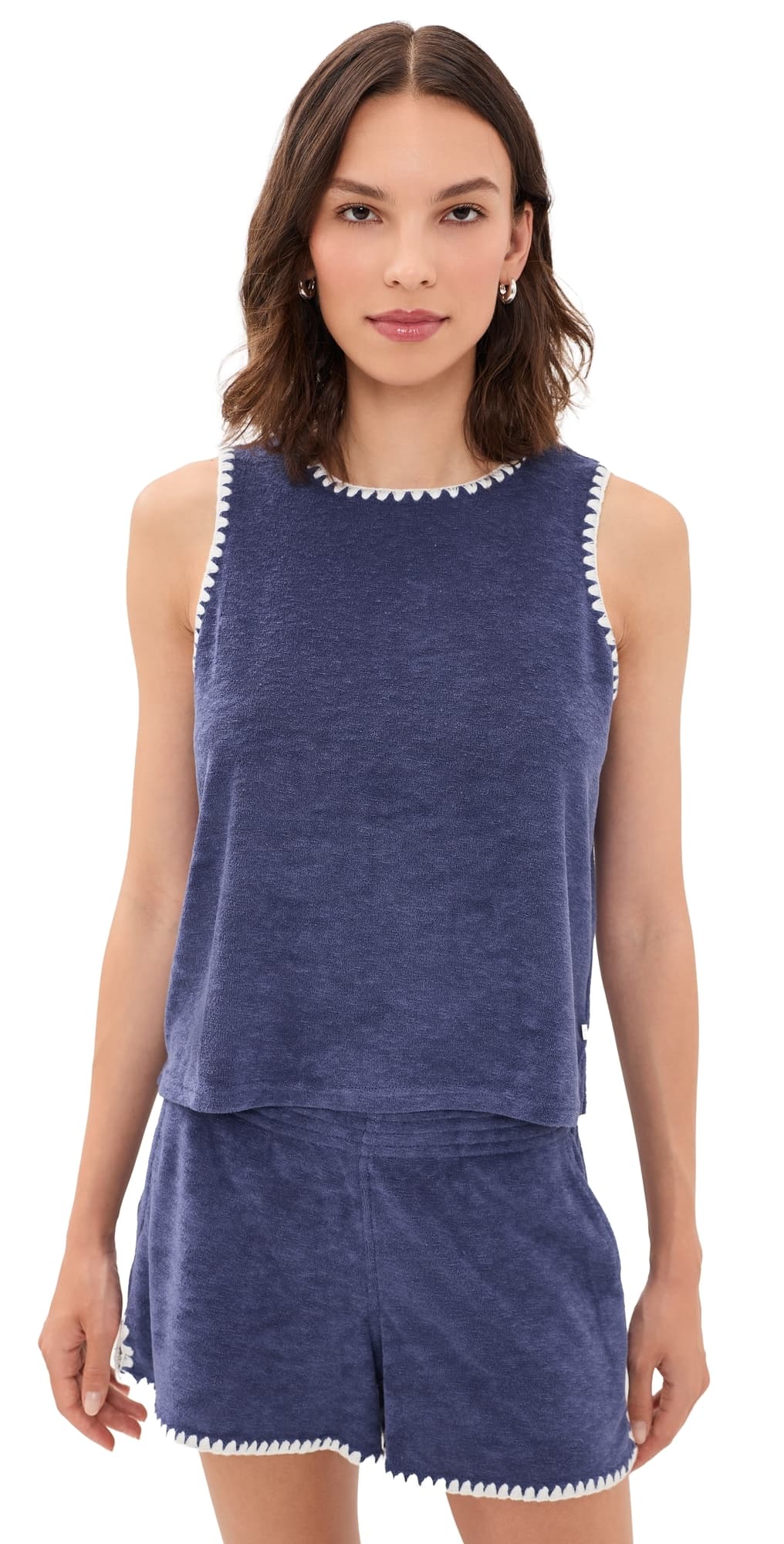 Marine Layer Towel Terry Shell Tank Deep Cobalt