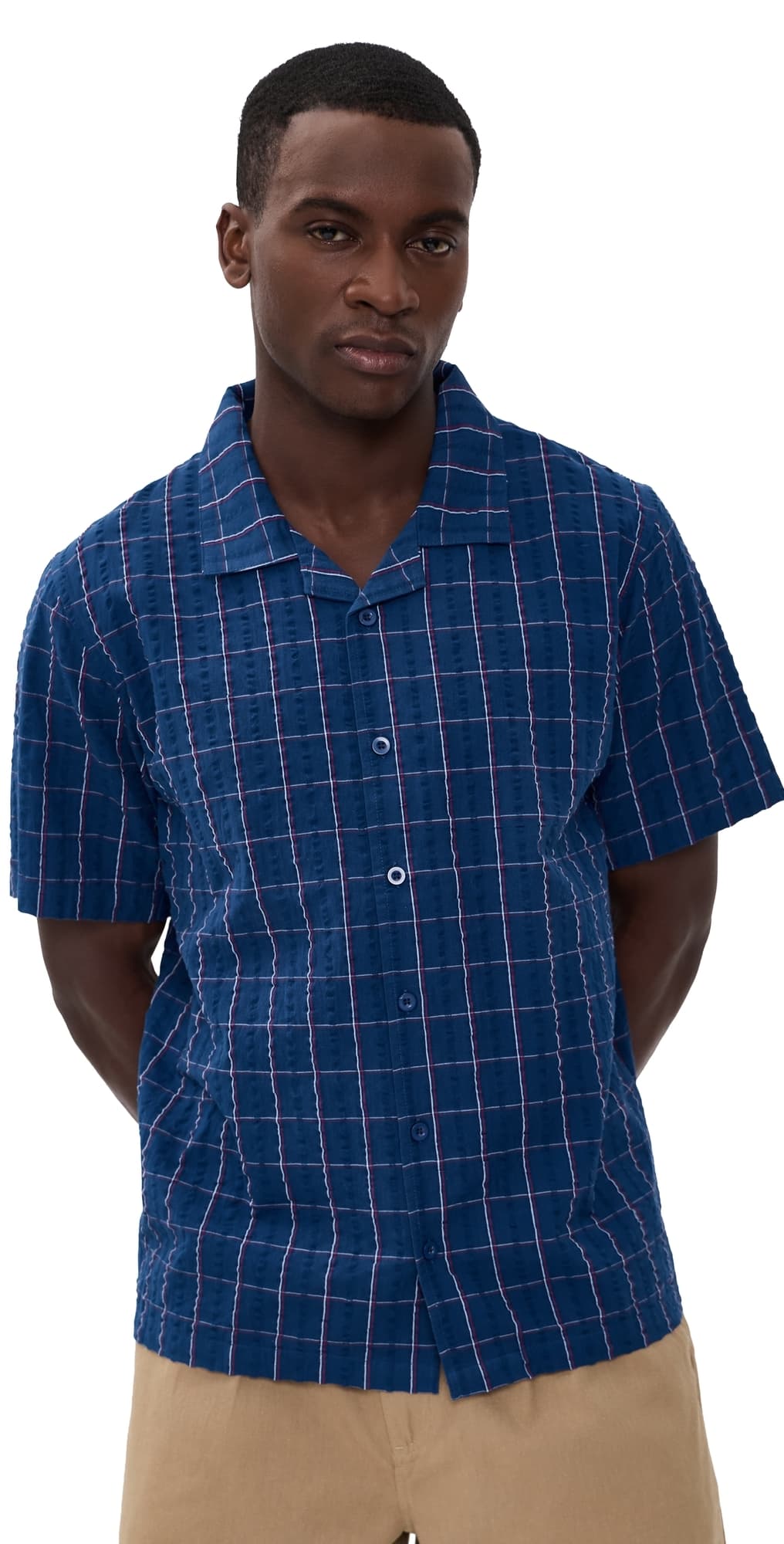 McTavish Holiday Collar Shirt Blue Multi