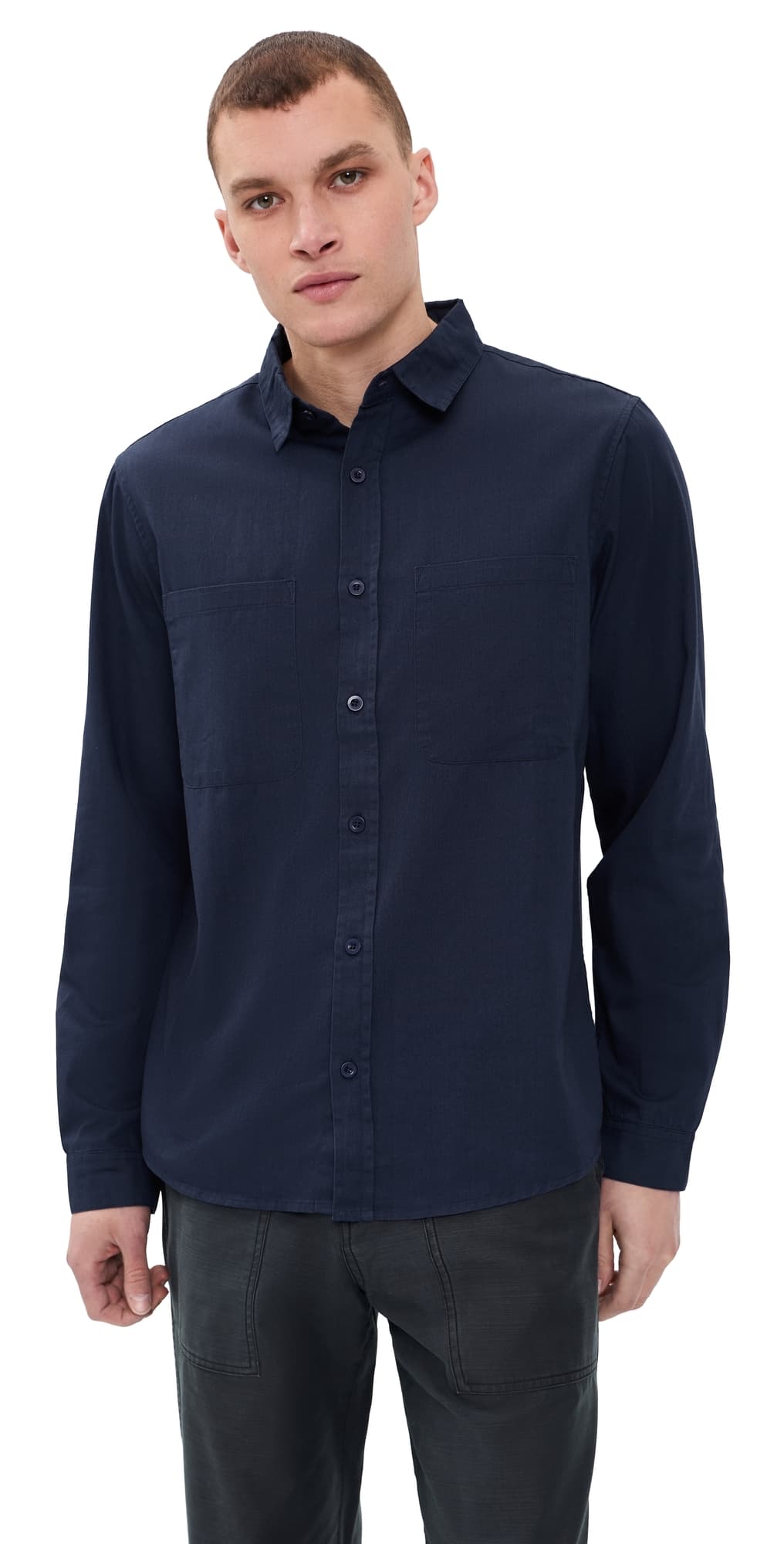 McTavish Original Button Down Shirt Dark Blue