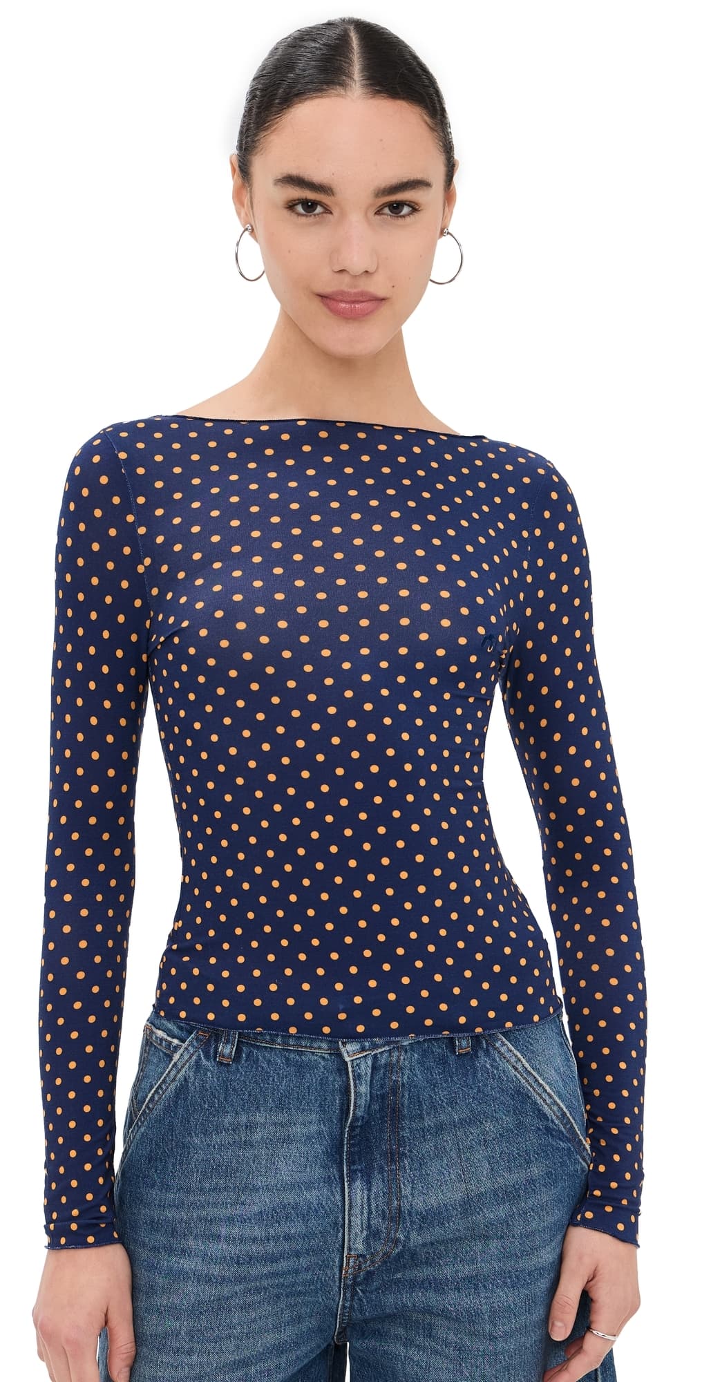 Miaou Amelia Top Blue Polka Dots