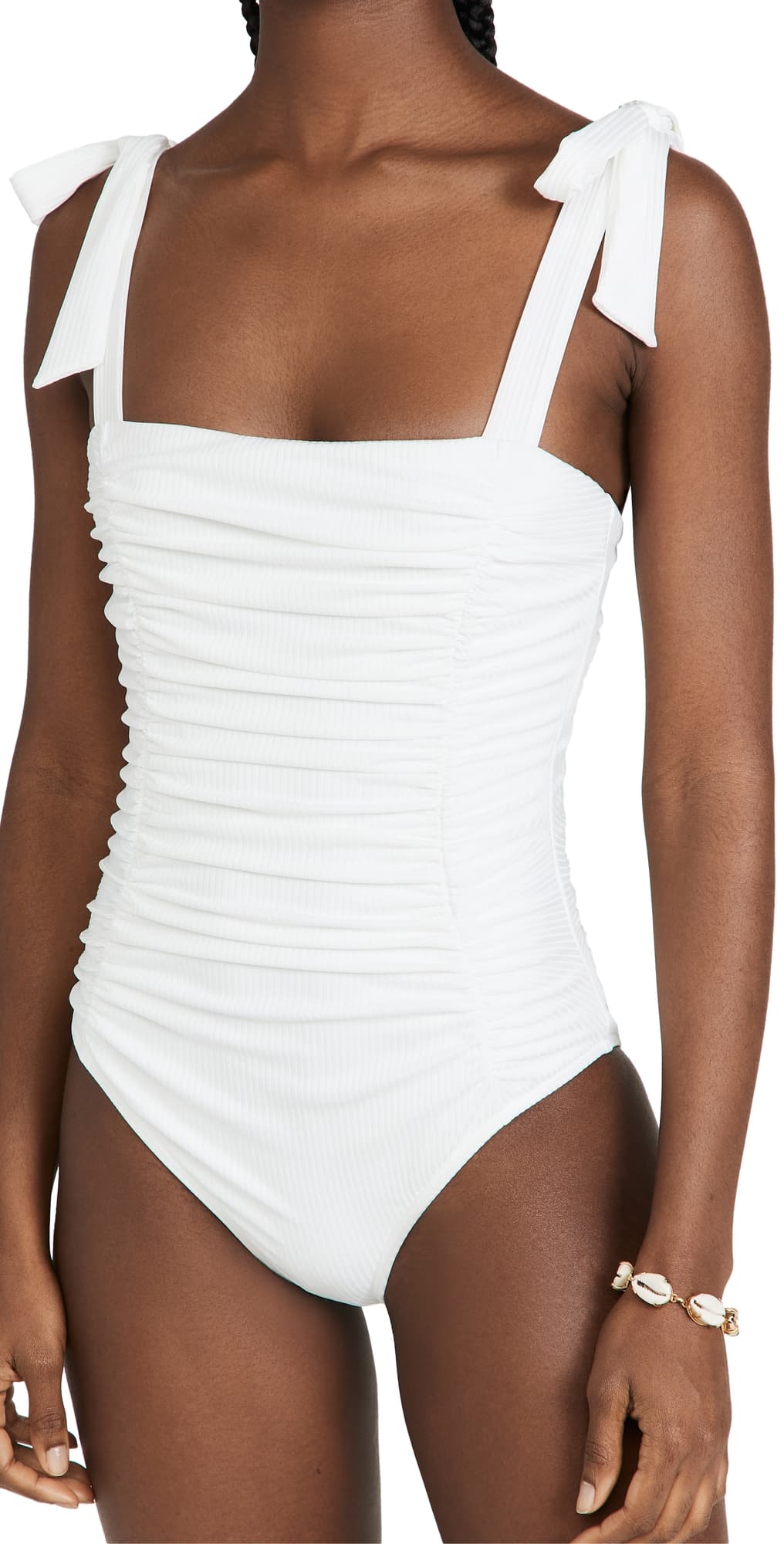 MINKPINK Constance Ruched One Piece White · XS