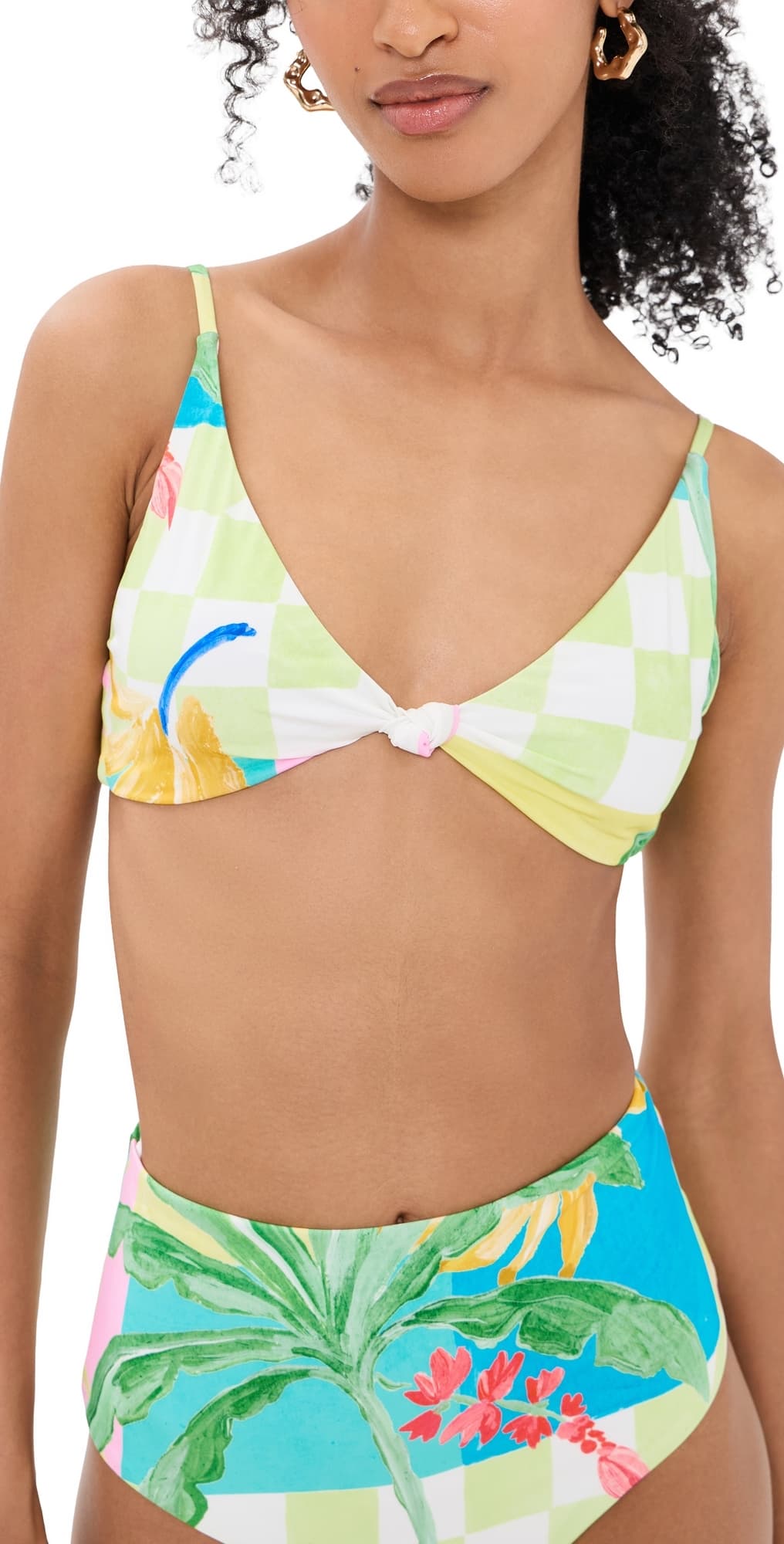 MINKPINK Palmira Knot Bikini Top Vacation Palms