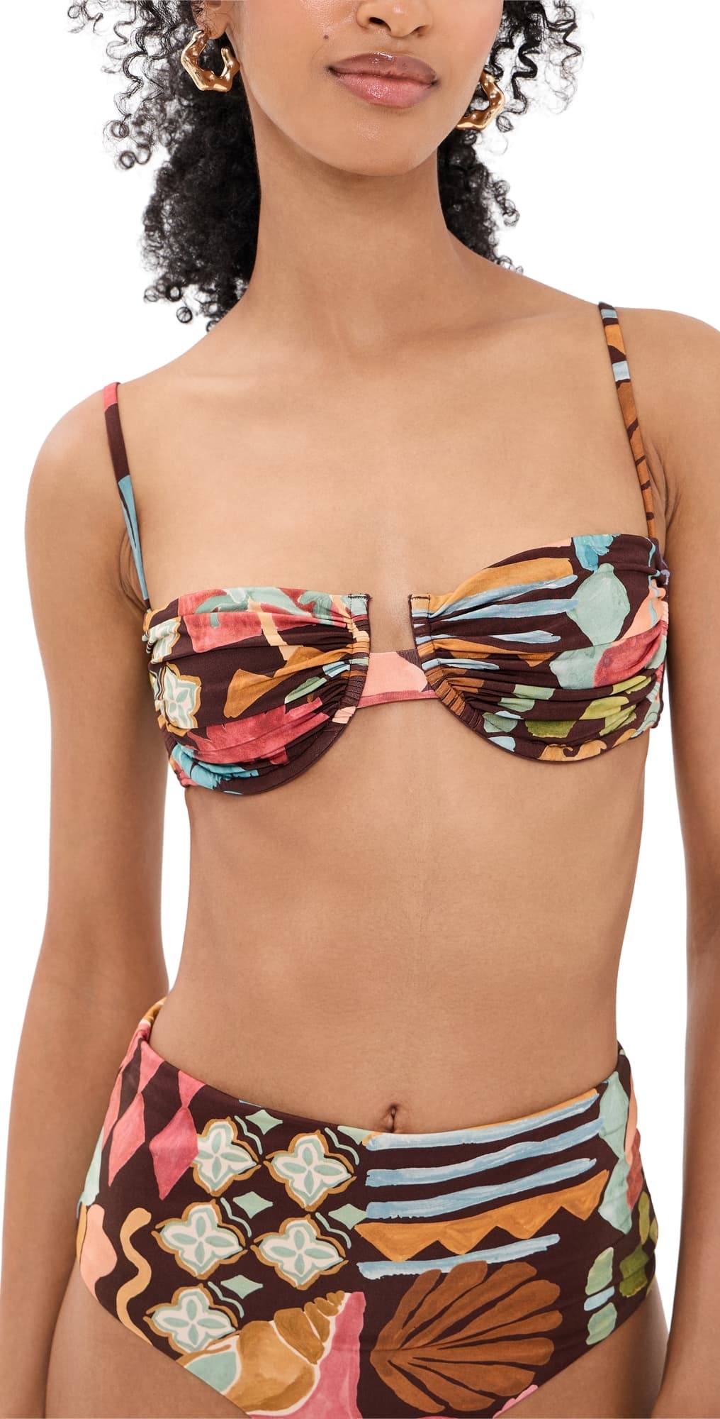 MINKPINK Isola Gathered Bikini Top Cocoa Coast