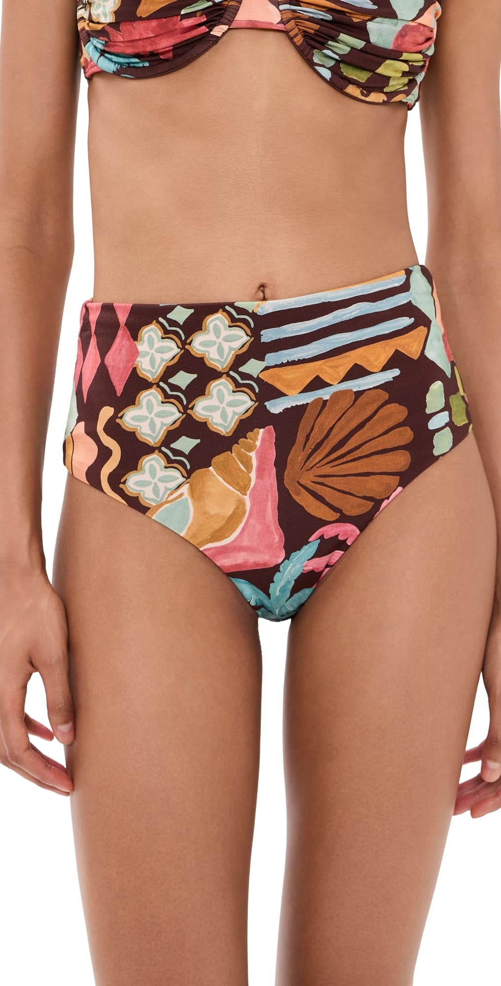 MINKPINK Isola High Waisted Bikini Bottoms Cocoa Coast