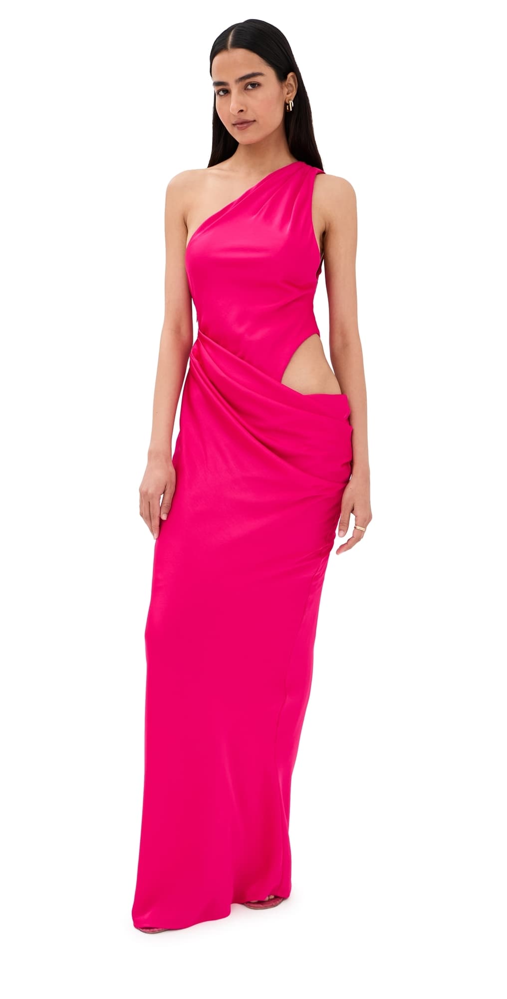 MISHA The Isadora Satin Dress Bright Rose
