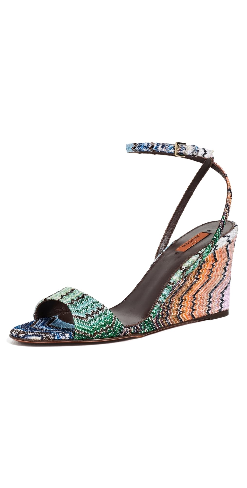 Missoni Julie Sandals Raschel Metallic Wave Evening Blue