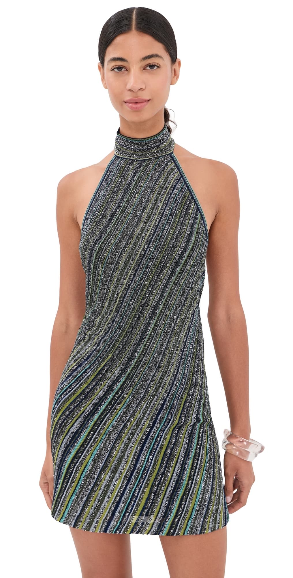 Missoni Sleeveless Short Dress Green Tones